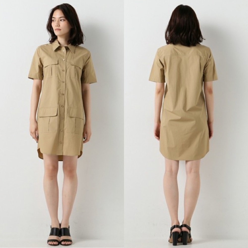 Equipment Remy Khaki Utility Shirt Dress